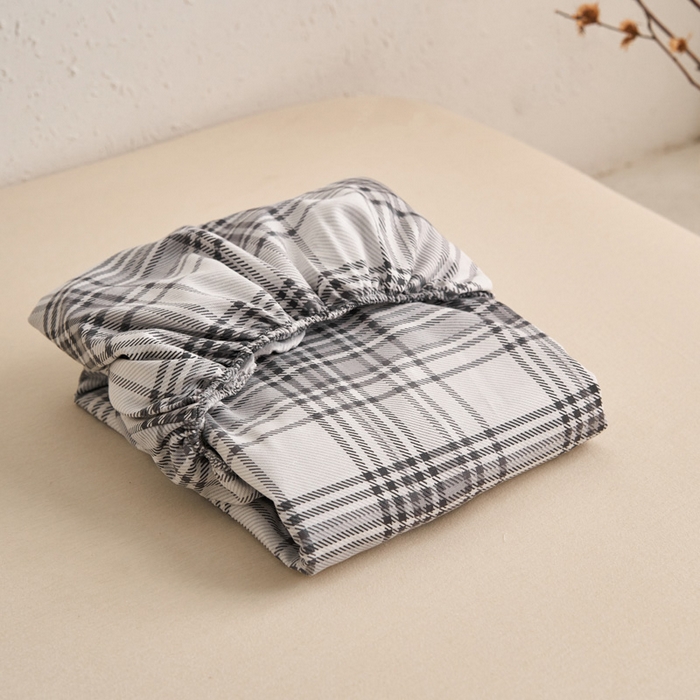 91家纺网 家纺一手货源 找家纺 小懒猪 2026新品全棉纯棉老粗布单品床笠床笠单件凉席席子 小灰格