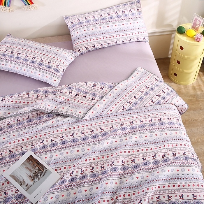 91家纺网 家纺一手货源 找家纺 米萝家居 2026新款100%棉花夏被四件套双层纱花边夏凉被空调被被子被芯直播 马上有福