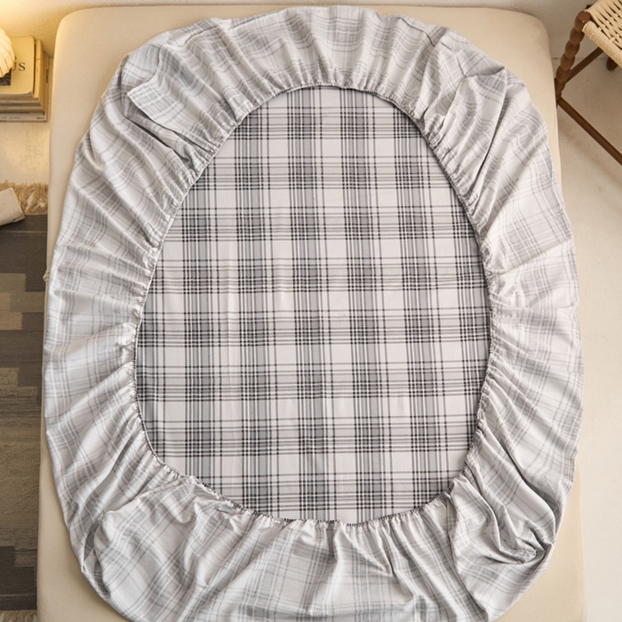 91家纺网 家纺一手货源 找家纺 小懒猪 2026新品全棉纯棉老粗布单品床笠床笠单件凉席席子 小灰格