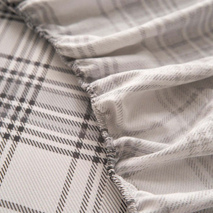 91家纺网 家纺一手货源 找家纺 小懒猪 2026新品全棉纯棉老粗布单品床笠床笠单件凉席席子 小灰格