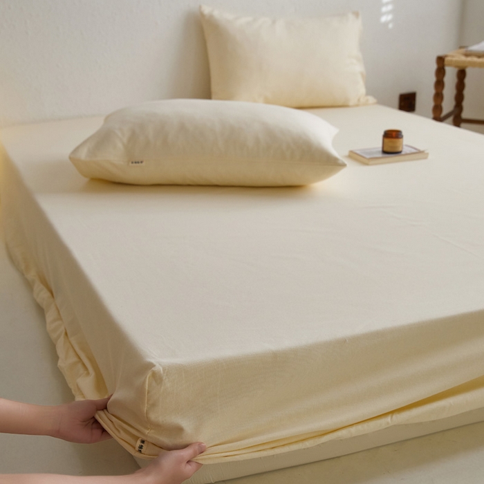 小懒猪 2026新品全棉纯棉老粗布单品床笠床笠单件凉席席子 月白白