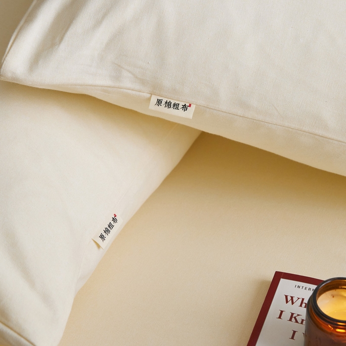 91家纺网 家纺一手货源 找家纺 小懒猪 2026新品全棉纯棉老粗布单品床笠床笠单件凉席席子 月白白