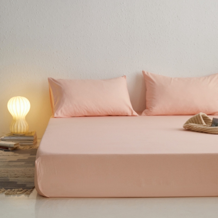 91家纺网 家纺一手货源 找家纺 小懒猪 2026新品全棉纯棉老粗布单品床笠床笠单件凉席席子 月白粉