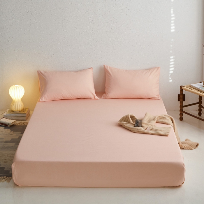 91家纺网 家纺一手货源 找家纺 小懒猪 2026新品全棉纯棉老粗布单品床笠床笠单件凉席席子 月白粉