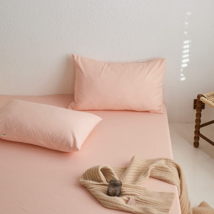 91家纺网 家纺一手货源 找家纺 小懒猪 2026新品全棉纯棉老粗布单品床笠床笠单件凉席席子 月白粉