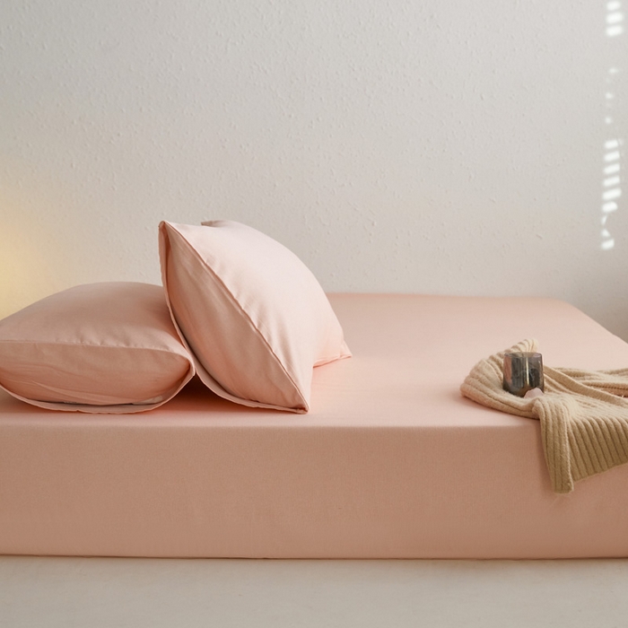 91家纺网 家纺一手货源 找家纺 小懒猪 2026新品全棉纯棉老粗布单品床笠床笠单件凉席席子 月白粉