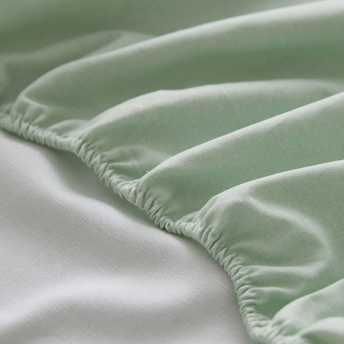 91家纺网 家纺一手货源 找家纺 小懒猪 2026新品全棉纯棉老粗布单品床笠床笠单件凉席席子 月白绿