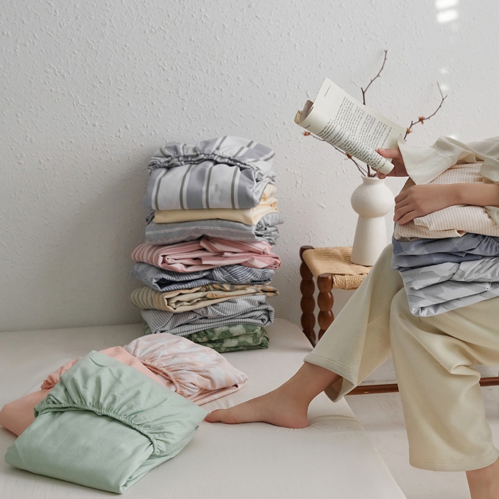 91家纺网 家纺一手货源 找家纺 小懒猪 2026新品全棉纯棉老粗布单品床笠床笠单件凉席席子 组合图仅供展示不可下单