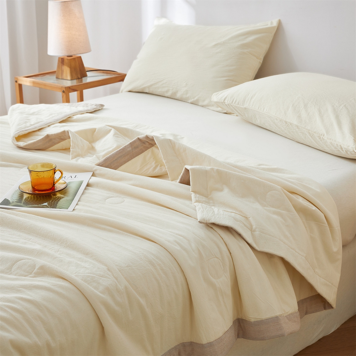 91家纺网 家纺一手货源 找家纺 （总）招财星家纺 2026新款棉花夏被无印风纯色新疆棉夏凉被空调被棉花夏被棉花被子百分百新疆棉（带质检报告买家秀）