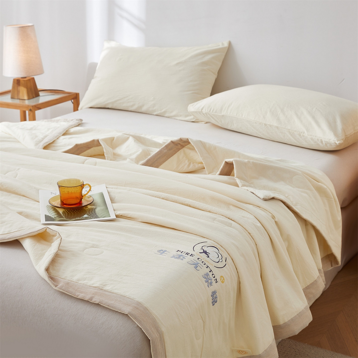 91家纺网 家纺一手货源 找家纺 （总）招财星家纺 2026新款棉花夏被无印风纯色新疆棉夏凉被空调被棉花夏被棉花被子百分百新疆棉（带质检报告买家秀）