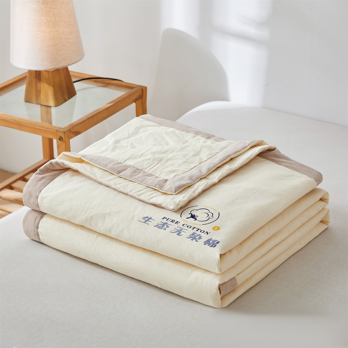 91家纺网 家纺一手货源 找家纺 （总）招财星家纺 2026新款棉花夏被无印风纯色新疆棉夏凉被空调被棉花夏被棉花被子百分百新疆棉（带质检报告买家秀）