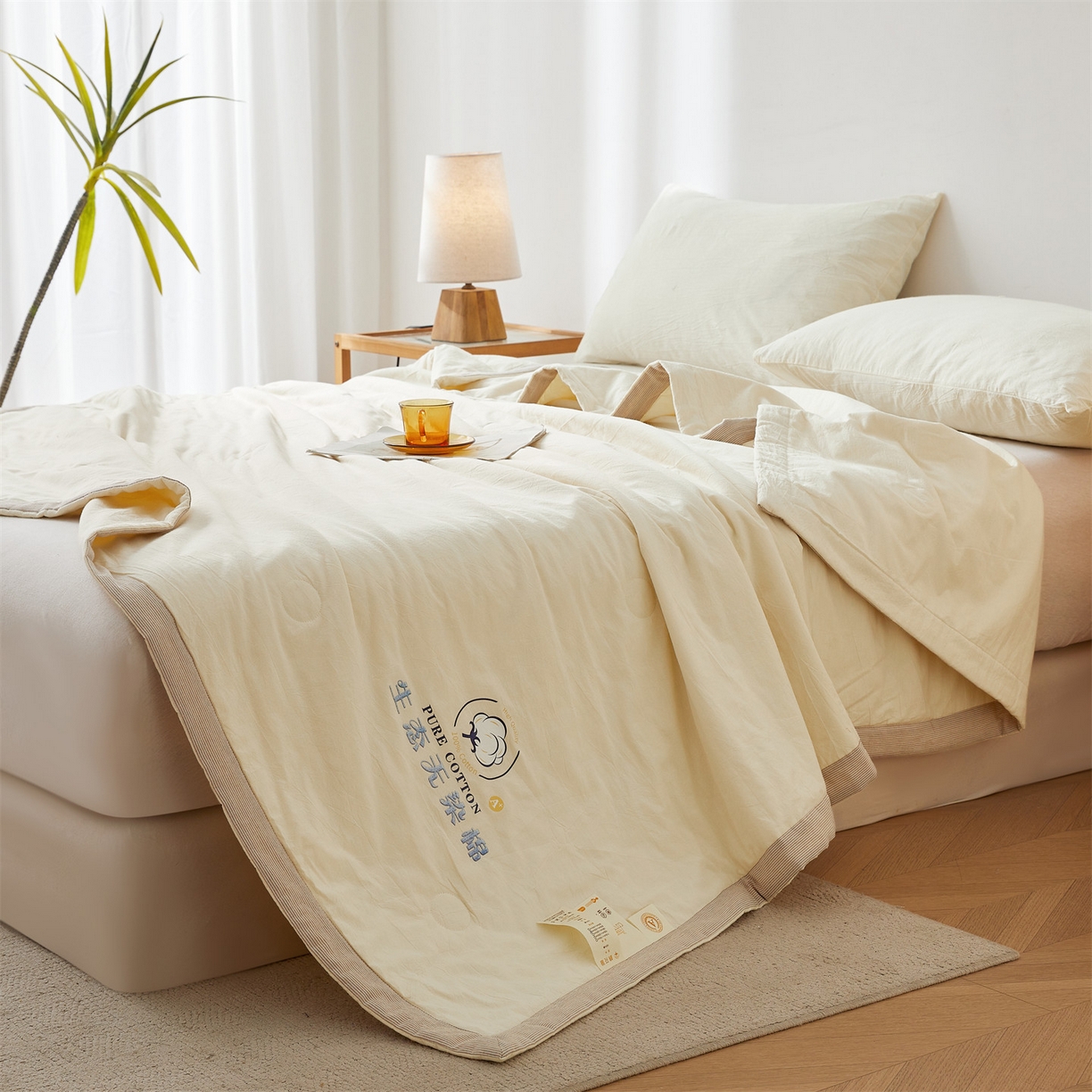 91家纺网 家纺一手货源 找家纺 （总）招财星家纺 2026新款棉花夏被无印风纯色新疆棉夏凉被空调被棉花夏被棉花被子百分百新疆棉（带质检报告买家秀）