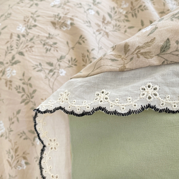 91家纺网 家纺一手货源 找家纺 豫见家纺 2026新款A类仿棉云感纱花边四件套 春风里