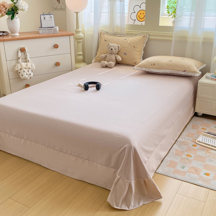 91家纺网 家纺一手货源 找家纺 豫见家纺 2026新款A类仿棉云感纱花边四件套 狗狗家族