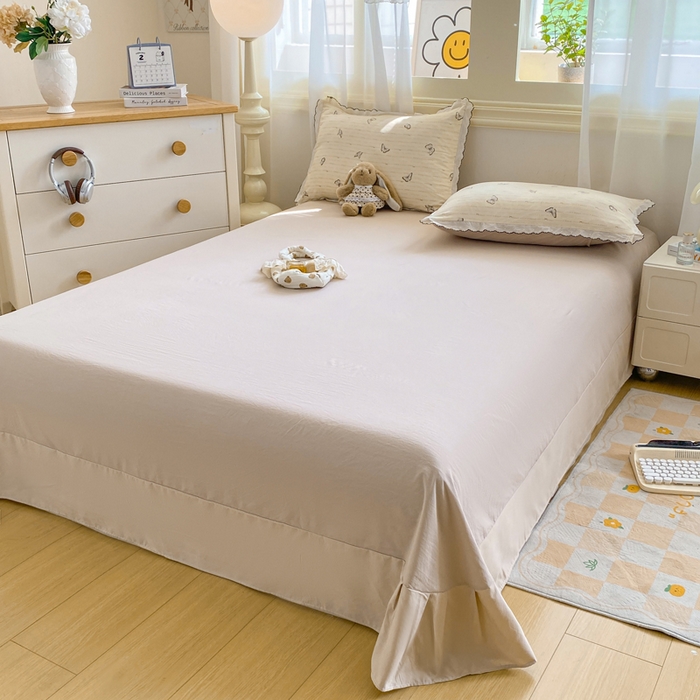 91家纺网 家纺一手货源 找家纺 豫见家纺 2026新款A类仿棉云感纱花边四件套 蝴蝶梦