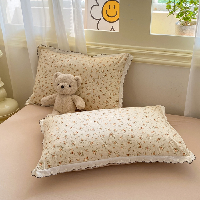 91家纺网 家纺一手货源 找家纺 豫见家纺 2026新款A类仿棉云感纱花边四件套 琥珀流光