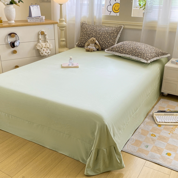 91家纺网 家纺一手货源 找家纺 豫见家纺 2026新款A类仿棉云感纱花边四件套 花漫漫