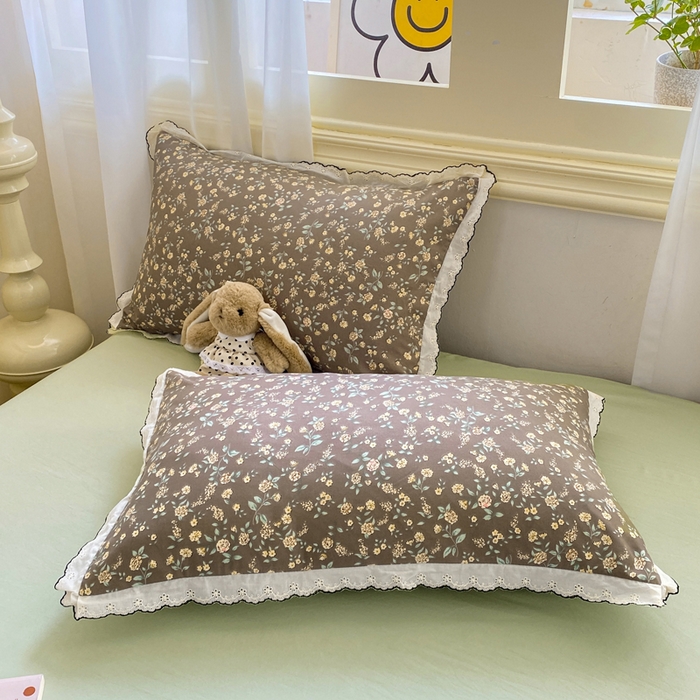 91家纺网 家纺一手货源 找家纺 豫见家纺 2026新款A类仿棉云感纱花边四件套 花漫漫