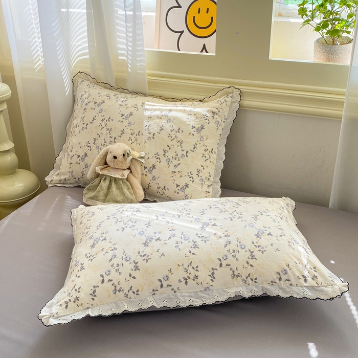 91家纺网 家纺一手货源 找家纺 豫见家纺 2026新款A类仿棉云感纱花边四件套 年华