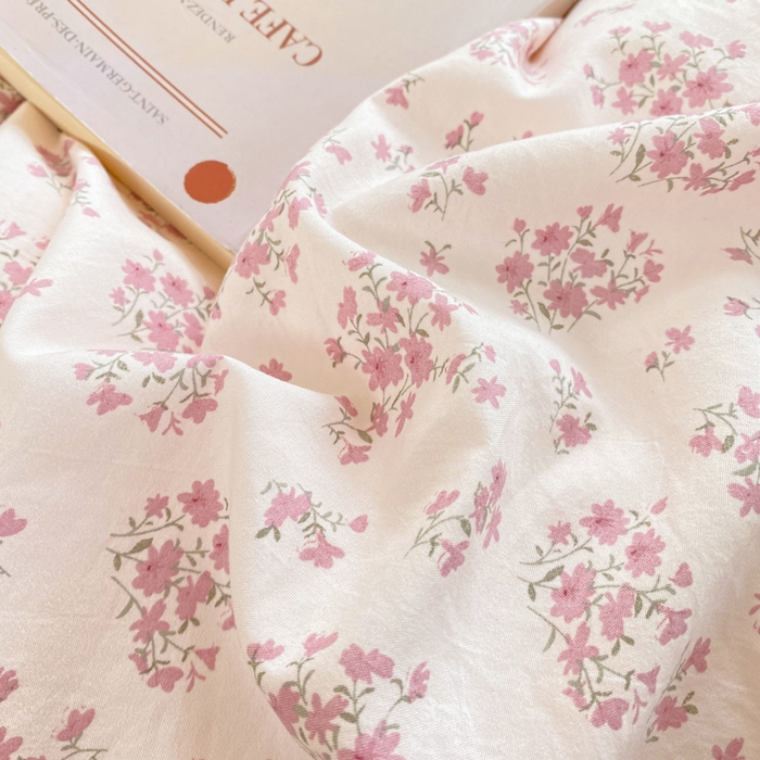 91家纺网 家纺一手货源 找家纺 豫见家纺 2026新款A类仿棉云感纱花边四件套 日光漫游