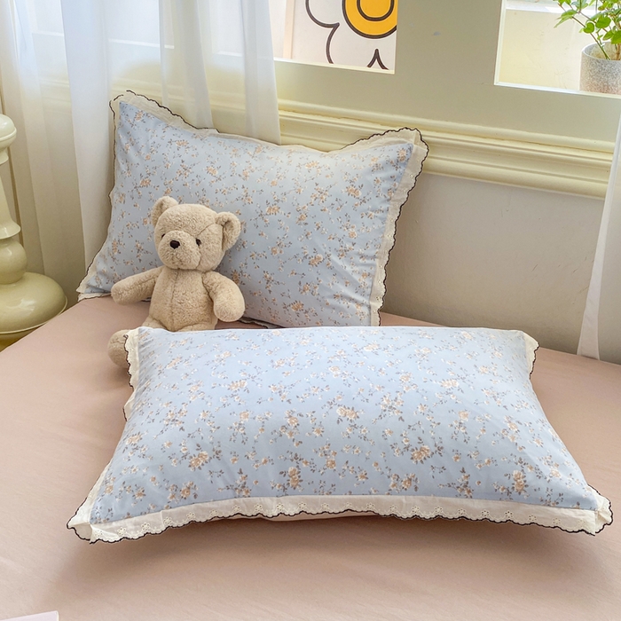 91家纺网 家纺一手货源 找家纺 豫见家纺 2026新款A类仿棉云感纱花边四件套 赛琳娜