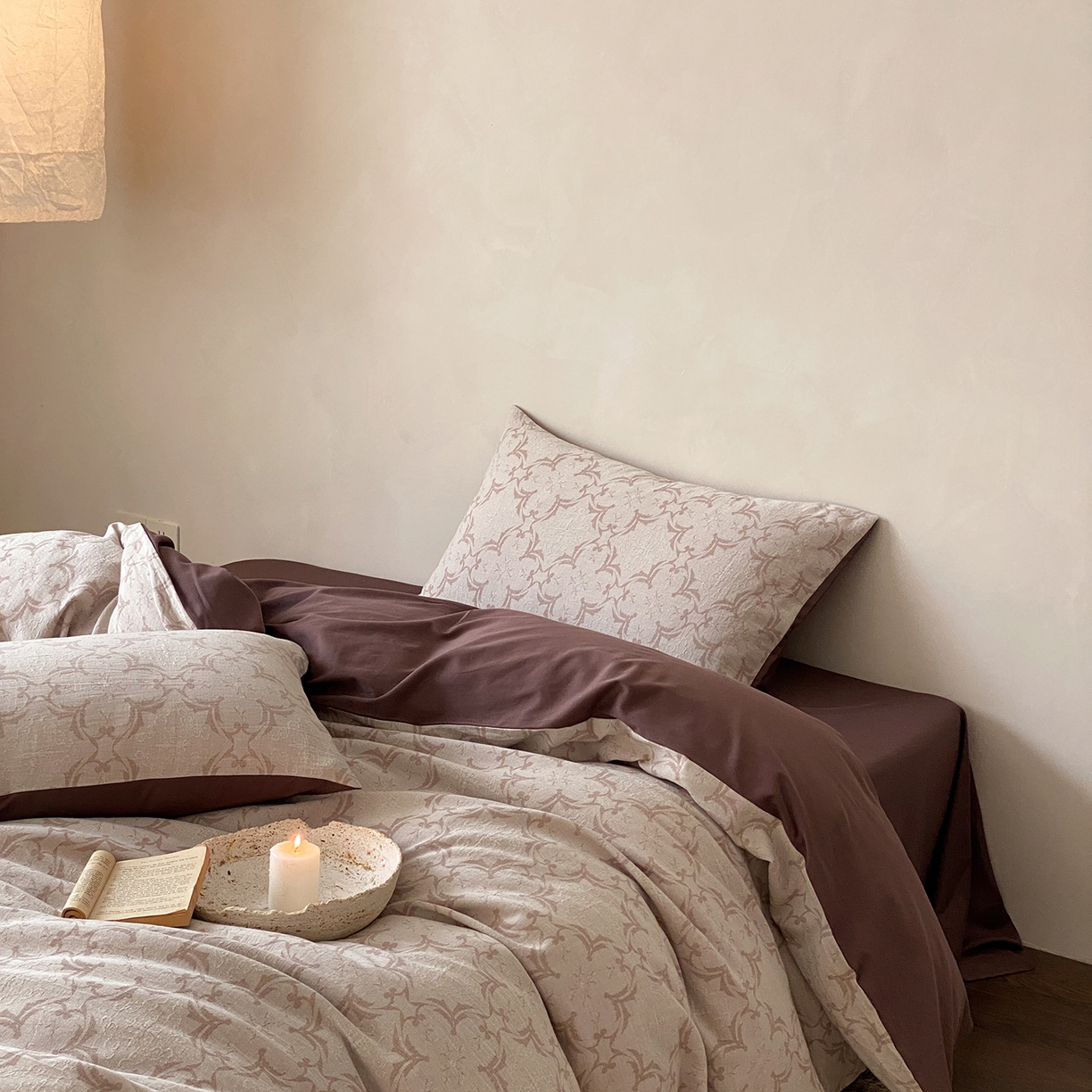 91家纺网 家纺一手货源 找家纺 （总）赫帛 2026新款60S全棉色织提花水洗棉四件套-络咖