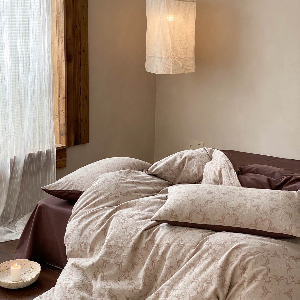 91家纺网 家纺一手货源 找家纺 （总）赫帛 2026新款60S全棉色织提花水洗棉四件套-络咖