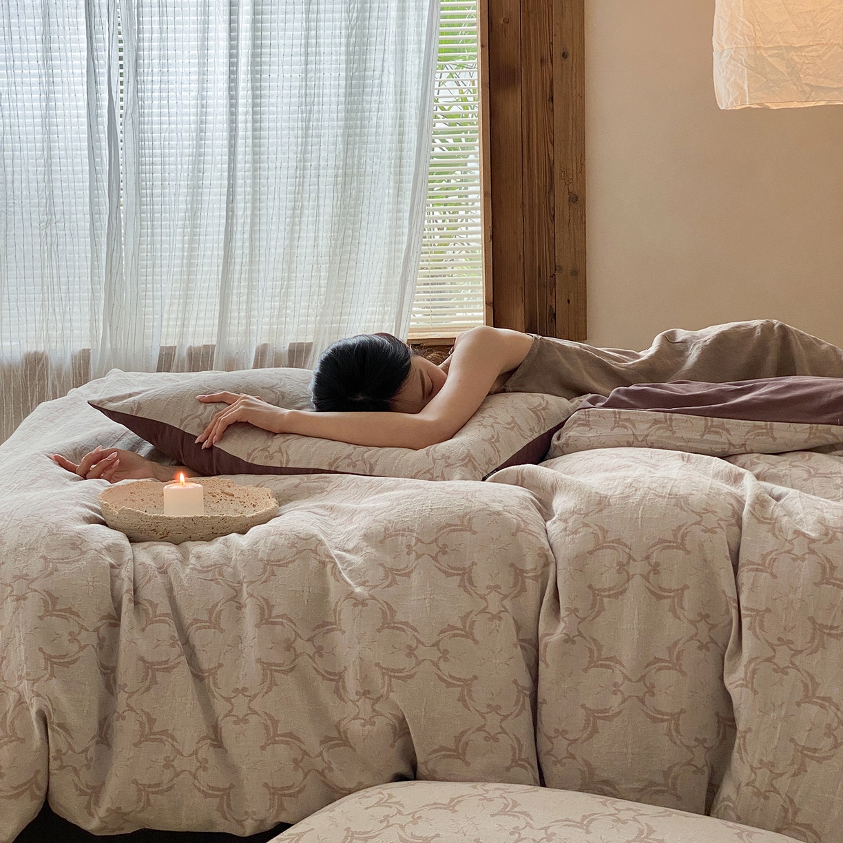 91家纺网 家纺一手货源 找家纺 （总）赫帛 2026新款60S全棉色织提花水洗棉四件套-络咖