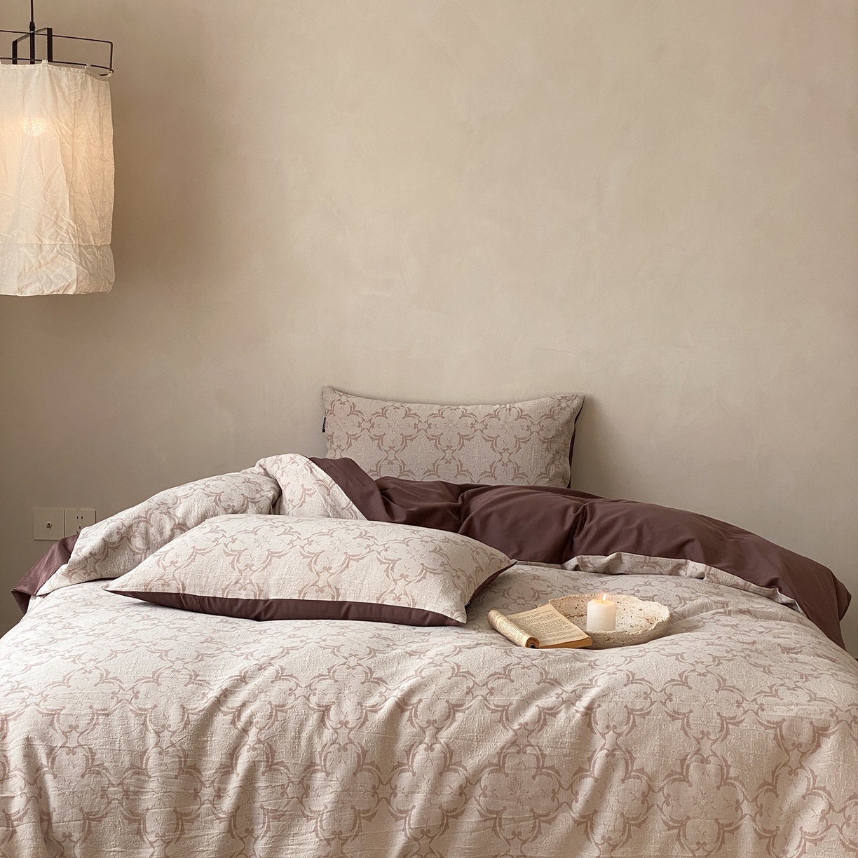 91家纺网 家纺一手货源 找家纺 （总）赫帛 2026新款60S全棉色织提花水洗棉四件套-络咖