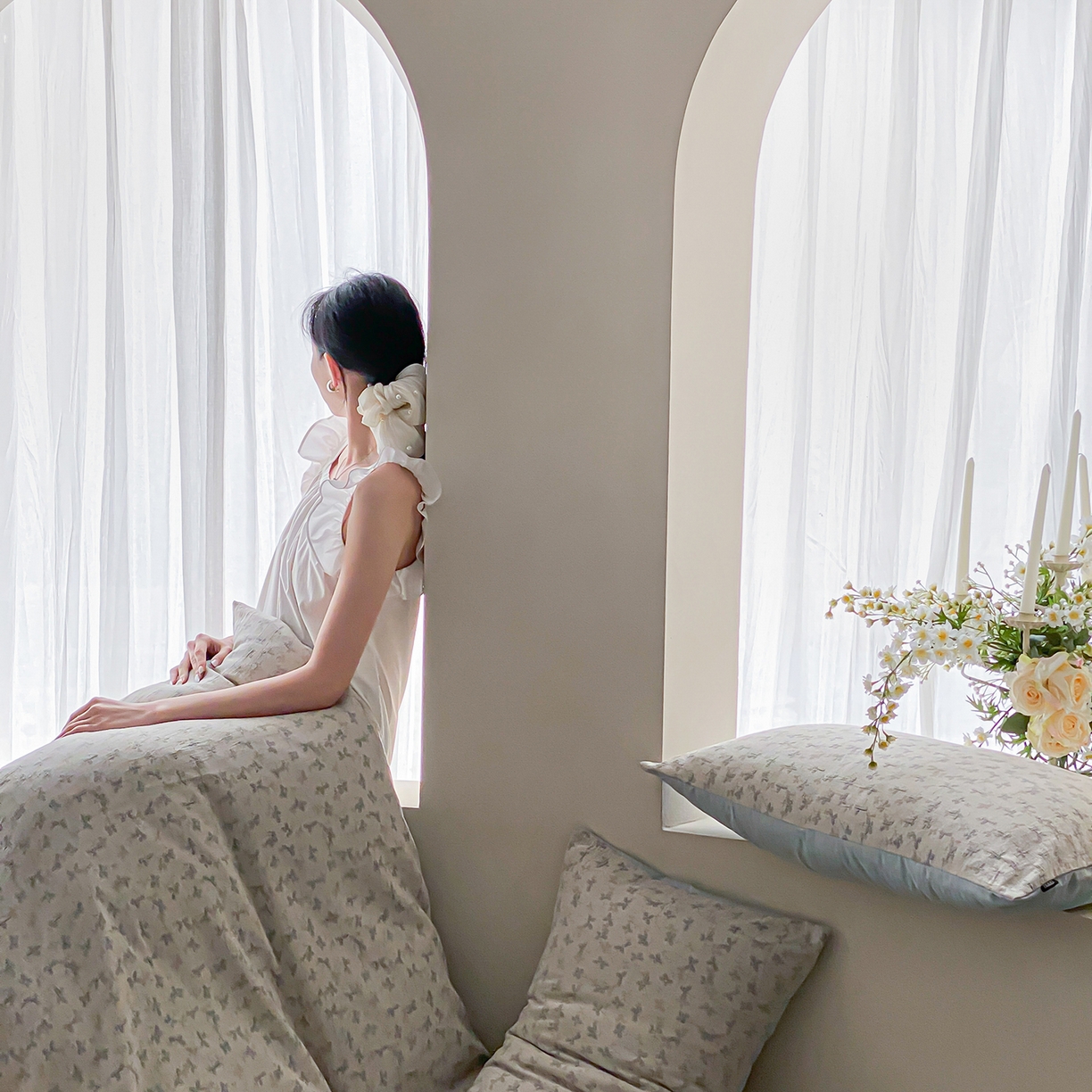 91家纺网 家纺一手货源 找家纺 （总）赫帛 2026新款60S全棉色织提花水洗棉四件套-四叶草