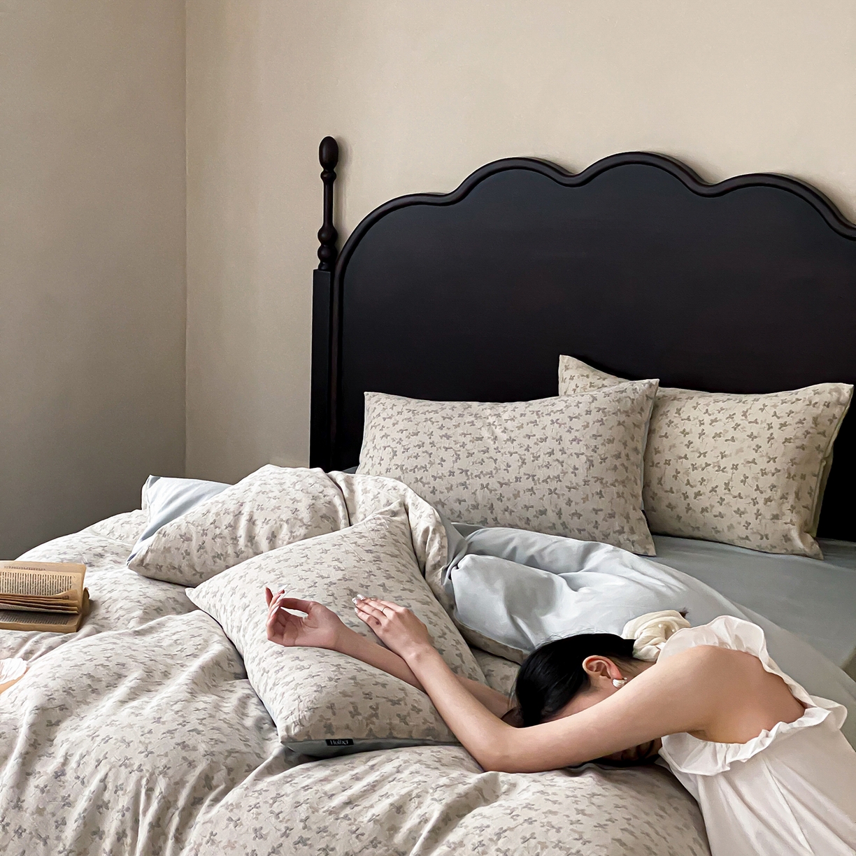 91家纺网 家纺一手货源 找家纺 （总）赫帛 2026新款60S全棉色织提花水洗棉四件套-四叶草