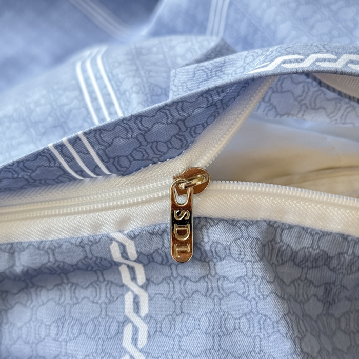 91家纺网 家纺一手货源 找家纺 疆东 【疆东】2026简约13372纯棉全棉学生三件套学生季宿舍上下铺全棉纯棉格子印花三件套件单品被套床单 蓝调