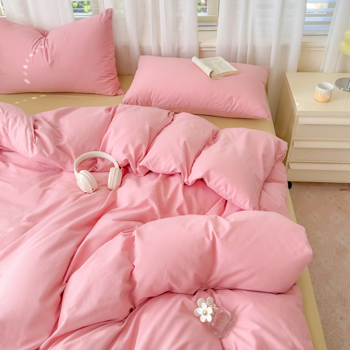 91家纺网 家纺一手货源 找家纺 （总）疆东 2026高端100%新疆长绒棉100支纯棉全棉磨毛四件套纯色双拼全棉纯棉磨毛四件套单被套床单床笠单品