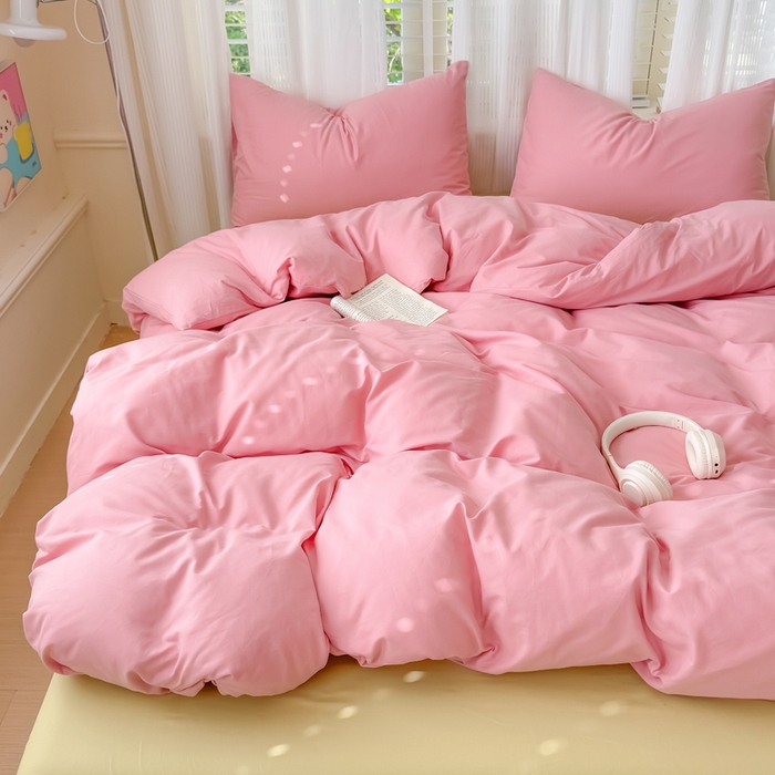 91家纺网 家纺一手货源 找家纺 （总）疆东 2026高端100%新疆长绒棉100支纯棉全棉磨毛四件套纯色双拼全棉纯棉磨毛四件套单被套床单床笠单品