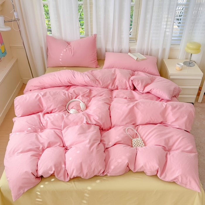 91家纺网 家纺一手货源 找家纺 （总）疆东 2026高端100%新疆长绒棉100支纯棉全棉磨毛四件套纯色双拼全棉纯棉磨毛四件套单被套床单床笠单品