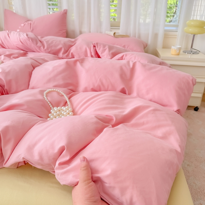 91家纺网 家纺一手货源 找家纺 （总）疆东 2026高端100%新疆长绒棉100支纯棉全棉磨毛四件套纯色双拼全棉纯棉磨毛四件套单被套床单床笠单品