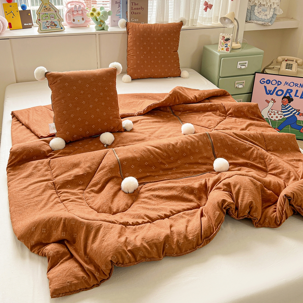 91家纺网 家纺一手货源 找家纺 （总）古本家居 2026新款四季水洗毛球系列抱枕被