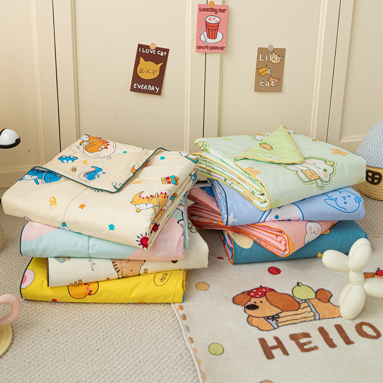 91家纺网 家纺一手货源 找家纺 （总）春妮家纺 2026新款卡通幼儿园全棉儿童夏被夏凉被空调被