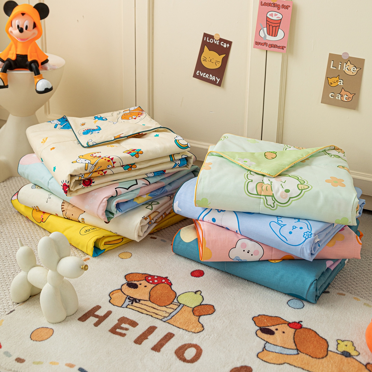 91家纺网 家纺一手货源 找家纺 （总）春妮家纺 2026新款卡通幼儿园全棉儿童夏被夏凉被空调被