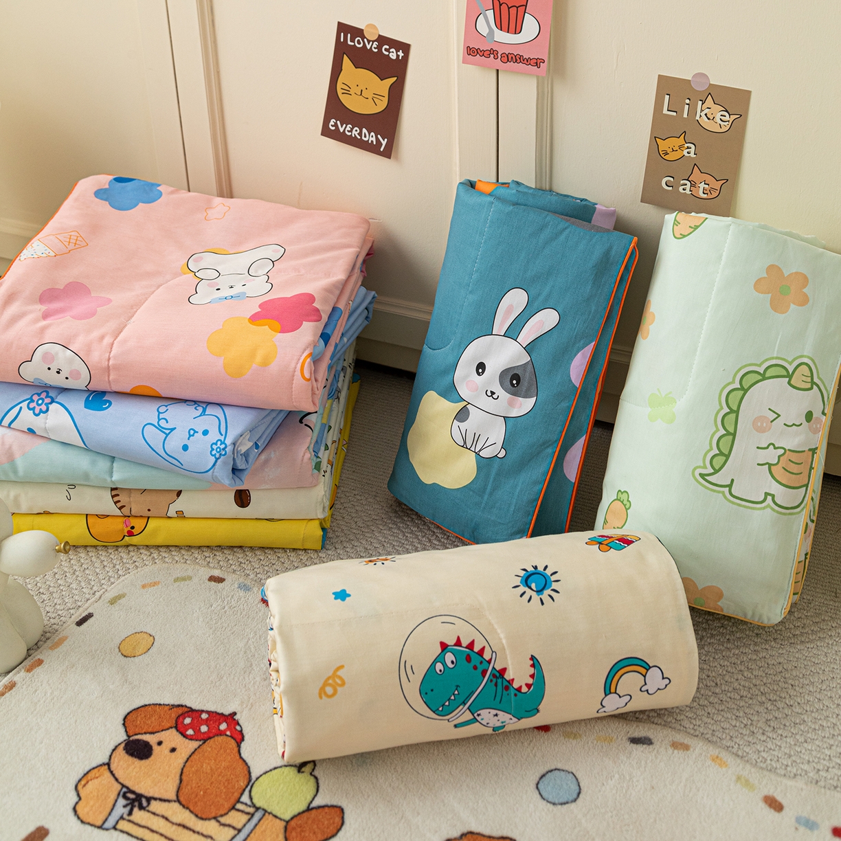 91家纺网 家纺一手货源 找家纺 （总）春妮家纺 2026新款卡通幼儿园全棉儿童夏被夏凉被空调被