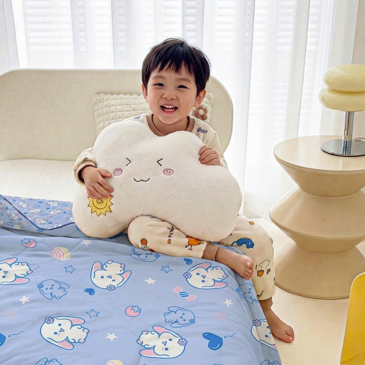 91家纺网 家纺一手货源 找家纺 春妮家纺 2026新款卡通幼儿园全棉儿童夏被夏凉被空调被 甜心玉桂狗