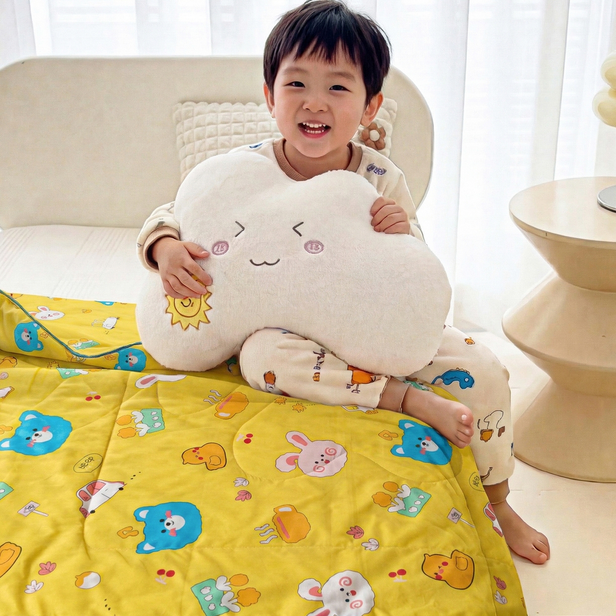 91家纺网 家纺一手货源 找家纺 春妮家纺 2026新款卡通幼儿园全棉儿童夏被夏凉被空调被 萌宠乐园