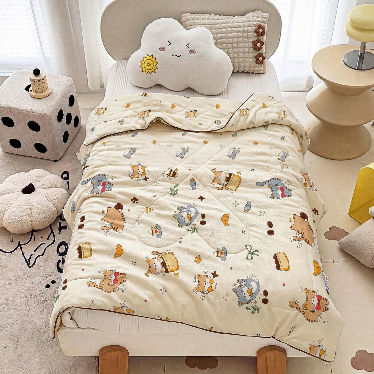 91家纺网 家纺一手货源 找家纺 春妮家纺 2026新款卡通幼儿园全棉儿童夏被夏凉被空调被 休闲娱乐