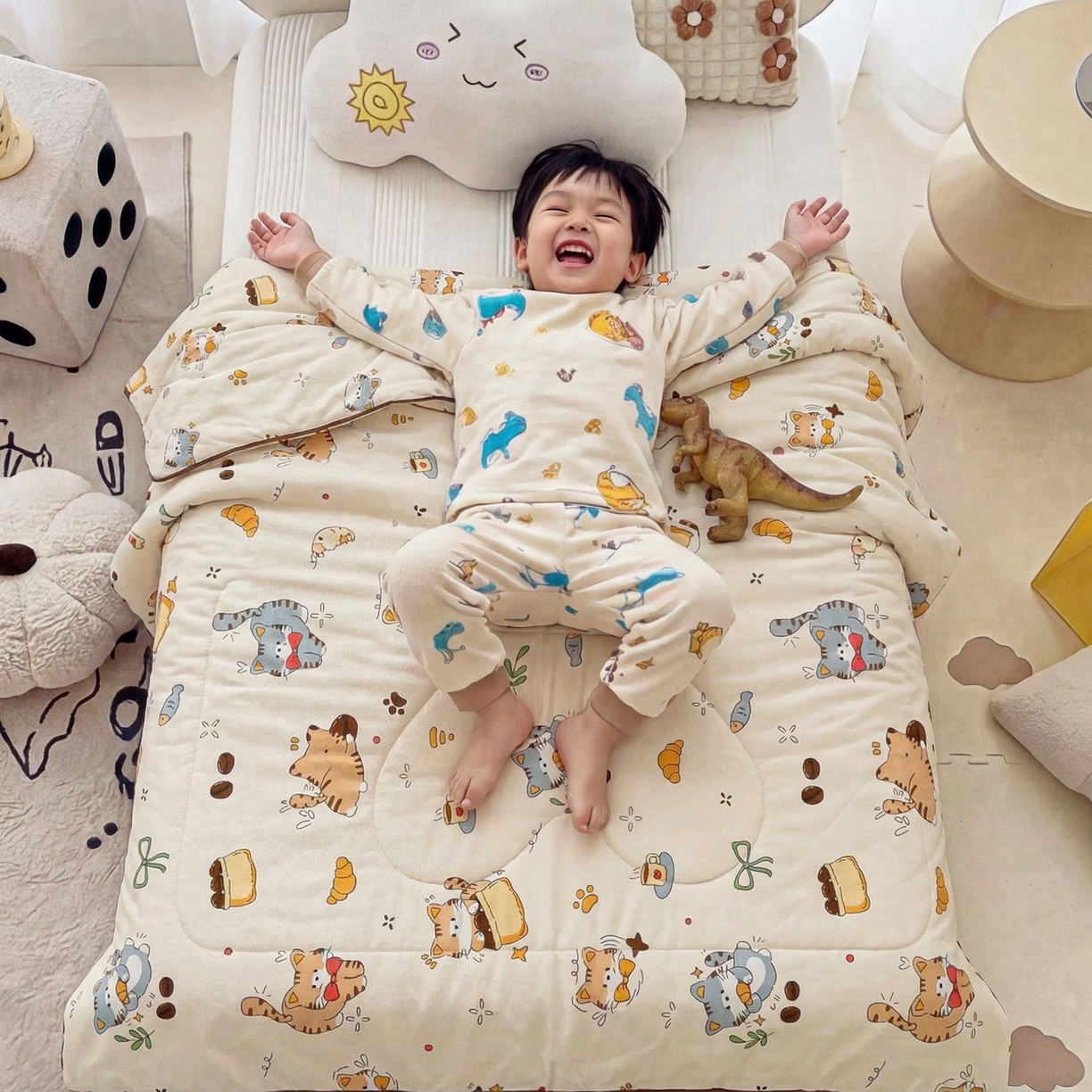 91家纺网 家纺一手货源 找家纺 春妮家纺 2026新款卡通幼儿园全棉儿童夏被夏凉被空调被 休闲娱乐