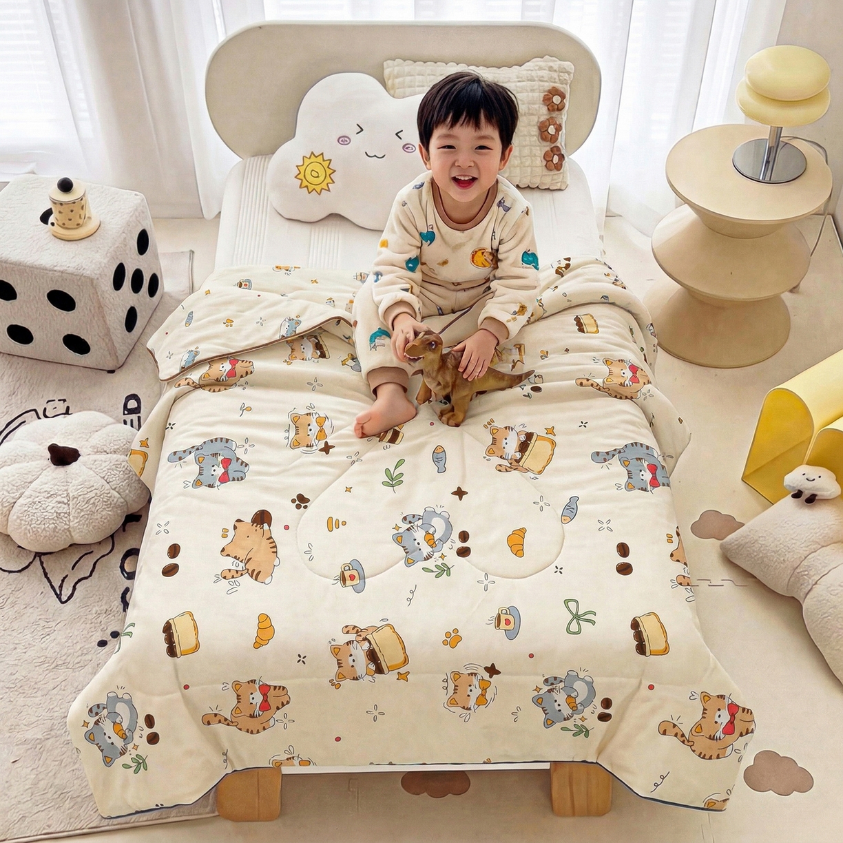 91家纺网 家纺一手货源 找家纺 春妮家纺 2026新款卡通幼儿园全棉儿童夏被夏凉被空调被 休闲娱乐