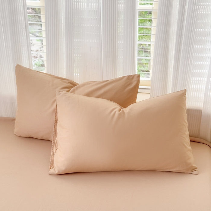 91家纺网 家纺一手货源 找家纺 疆东 2026高端100%新疆长绒棉100支纯棉全棉磨毛四件套纯色双拼全棉纯棉磨毛四件套单被套床单床笠单品 M卡其