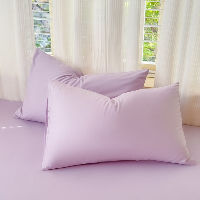 91家纺网 家纺一手货源 找家纺 疆东 2026高端100%新疆长绒棉100支纯棉全棉磨毛四件套纯色双拼全棉纯棉磨毛四件套单被套床单床笠单品 M紫色