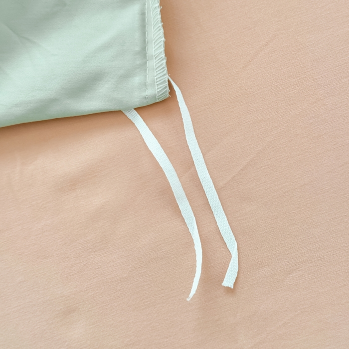 91家纺网 家纺一手货源 找家纺 疆东 2026高端100%新疆长绒棉100支纯棉全棉磨毛四件套纯色双拼全棉纯棉磨毛四件套单被套床单床笠单品 M水绿+M卡其