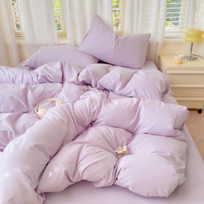 疆东 【疆东】2026高端100%新疆全棉长绒棉磨毛被套纯色100支纯棉磨毛被套单品件被罩学生单双人被套 M紫色单被套（长绒棉全棉磨毛）