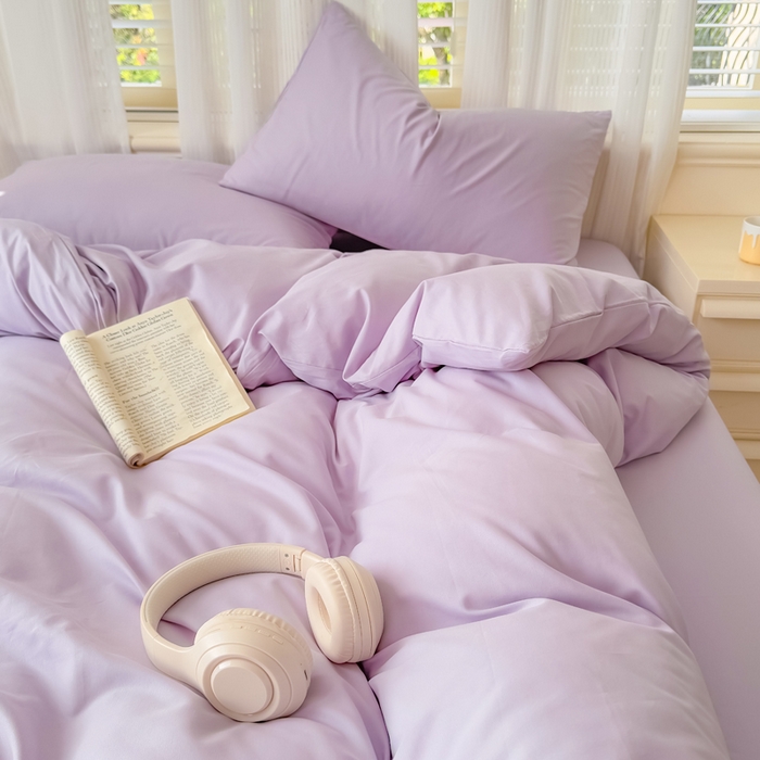 91家纺网 家纺一手货源 找家纺 疆东 【疆东】2026高端100%新疆全棉长绒棉磨毛被套纯色100支纯棉磨毛被套单品件被罩学生单双人被套 M紫色单被套（长绒棉全棉磨毛）